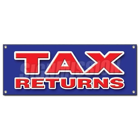 Signmission TAX RETURNS BANNER SIGN file income taxes signs accountant IRS W2 refund B-Tax Returns